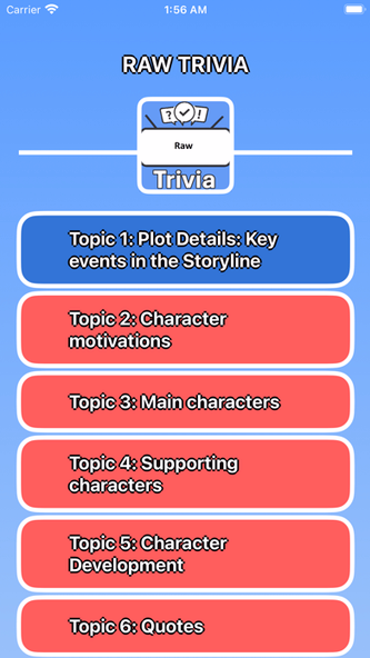 Raw Trivia Screenshot 1 - AppWisp.com Raw Trivia Screenshot 1 - AppWisp.com