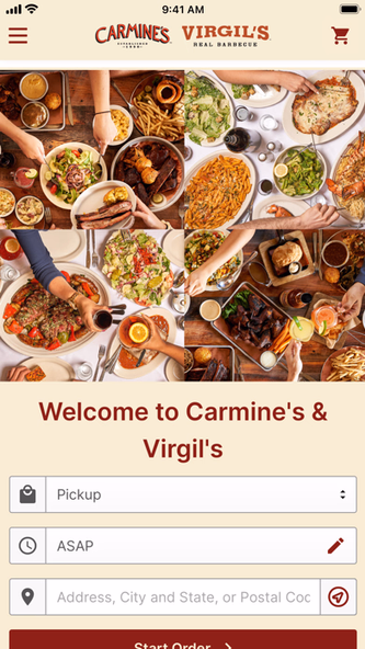 Carmine's NYC & Virgil's BBQ Screenshot 1 - AppWisp.com Carmine's NYC & Virgil's BBQ Screenshot 1 - AppWisp.com