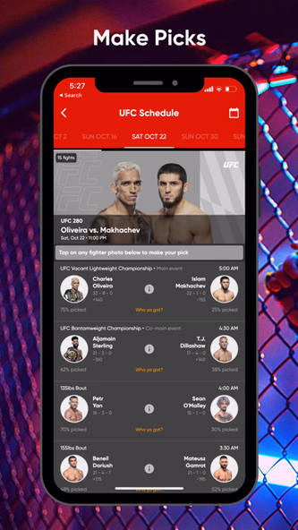 Fanatics Fantasy MMA Screenshot 2 - AppWisp.com Fanatics Fantasy MMA Screenshot 2 - AppWisp.com