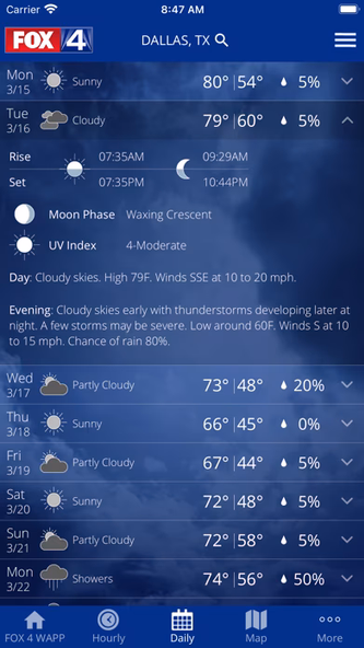 FOX 4 Dallas-FTW: Weather Screenshot 2 - AppWisp.com FOX 4 Dallas-FTW: Weather Screenshot 2 - AppWisp.com