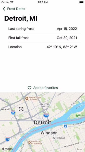FrostDate Screenshot 2 - AppWisp.com FrostDate Screenshot 2 - AppWisp.com