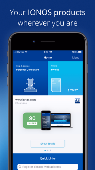 IONOS Screenshot 1 - AppWisp.com IONOS Screenshot 1 - AppWisp.com