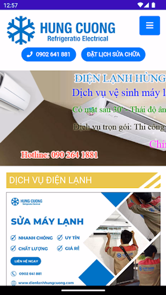 Điện Lạnh Hùng Cường Screenshot 1 - AppWisp.com Điện Lạnh Hùng Cường Screenshot 1 - AppWisp.com