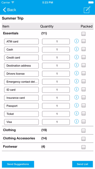Packing List Free Screenshot 4 - AppWisp.com Packing List Free Screenshot 4 - AppWisp.com