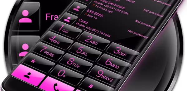 Dialer Theme Gloss Black Pink Header - AppWisp.com Dialer Theme Gloss Black Pink Header - AppWisp.com