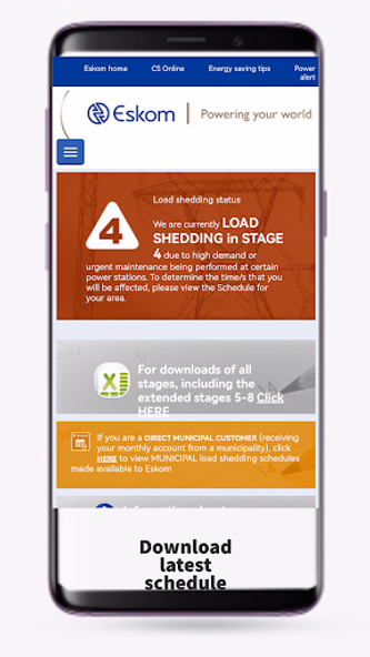 Eskom Load Shedding Updates Screenshot 2 - AppWisp.com Eskom Load Shedding Updates Screenshot 2 - AppWisp.com