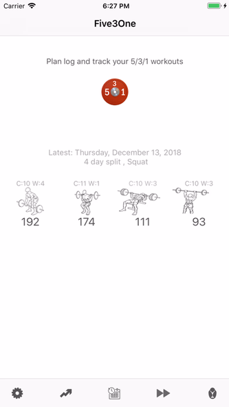 5/3/1 Workout logger - 531 Screenshot 4 - AppWisp.com 5/3/1 Workout logger - 531 Screenshot 4 - AppWisp.com