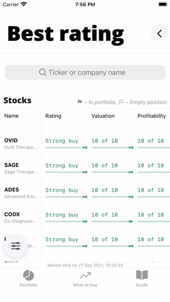 Kappa: Stocks screener Screenshot 3 - AppWisp.com Kappa: Stocks screener Screenshot 3 - AppWisp.com