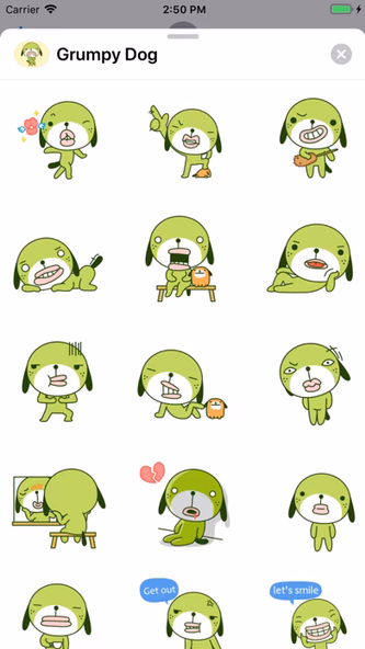 Grumpy Dog Animated Stickers Screenshot 1 - AppWisp.com Grumpy Dog Animated Stickers Screenshot 1 - AppWisp.com