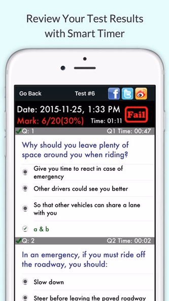 California Motorcycle Test 2017 Practice Questions Screenshot 3 - AppWisp.com California Motorcycle Test 2017 Practice Questions Screenshot 3 - AppWisp.com