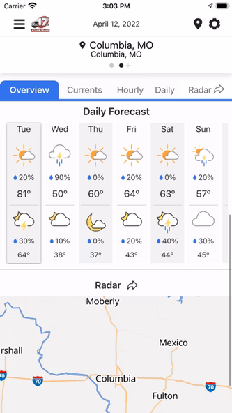 KMIZ Wx Screenshot 4 - AppWisp.com KMIZ Wx Screenshot 4 - AppWisp.com