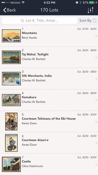 Floating World Auctions Screenshot 2 - AppWisp.com Floating World Auctions Screenshot 2 - AppWisp.com
