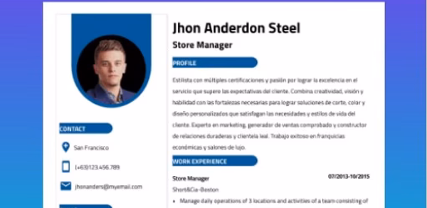 Resume Builder-CV PDF Header - AppWisp.com