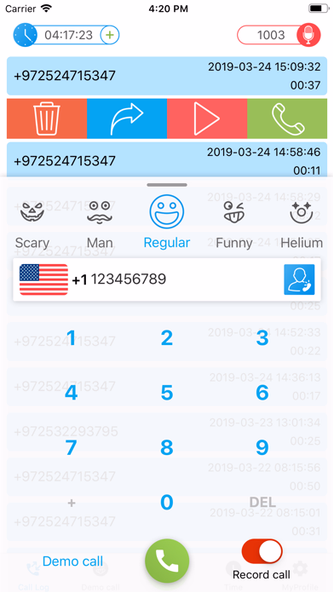 Funcall - Voice Changer & Rec Screenshot 1 - AppWisp.com Funcall - Voice Changer & Rec Screenshot 1 - AppWisp.com