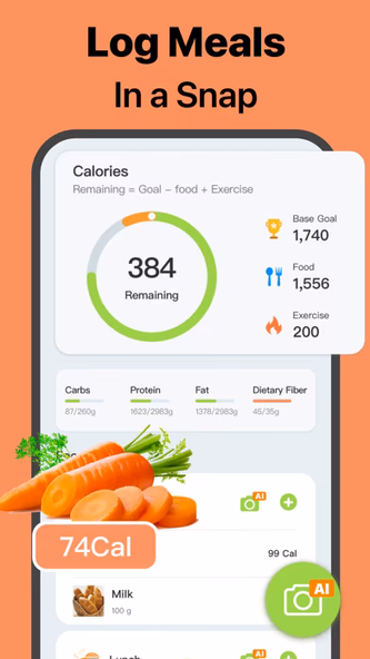 Cal Pal -AI Calorie Tracker Screenshot 3 - AppWisp.com Cal Pal -AI Calorie Tracker Screenshot 3 - AppWisp.com