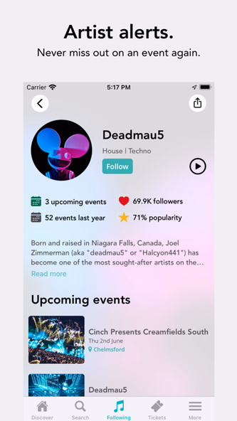 Skiddle: Events and Tickets Screenshot 2 - AppWisp.com Skiddle: Events and Tickets Screenshot 2 - AppWisp.com