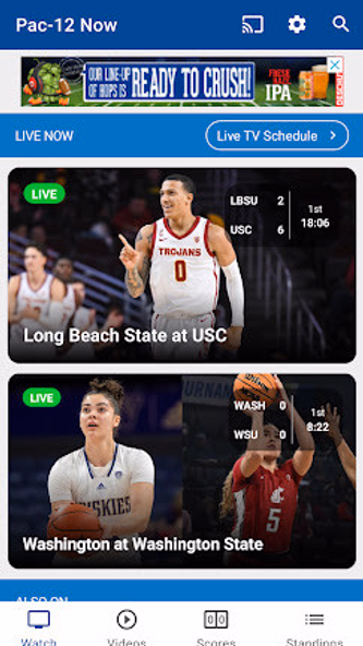 Pac-12 Now Screenshot 1 - AppWisp.com Pac-12 Now Screenshot 1 - AppWisp.com