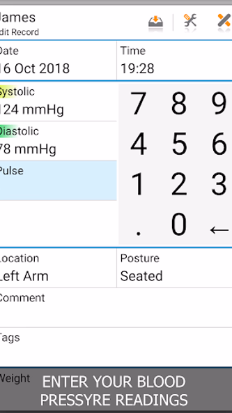Blood Pressure Log - MyDiary Screenshot 1 - AppWisp.com Blood Pressure Log - MyDiary Screenshot 1 - AppWisp.com