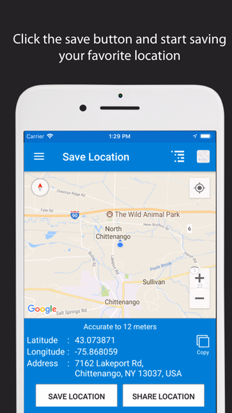 Save Location GPS Screenshot 1 - AppWisp.com Save Location GPS Screenshot 1 - AppWisp.com
