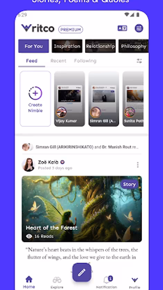 Writco: Writing Community App Screenshot 1 - AppWisp.com Writco: Writing Community App Screenshot 1 - AppWisp.com