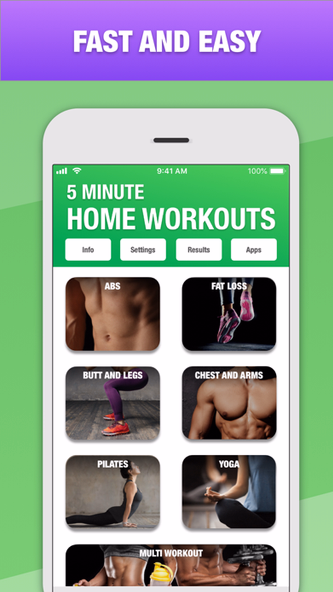 5 Minute Home Workout Screenshot 1 - AppWisp.com 5 Minute Home Workout Screenshot 1 - AppWisp.com