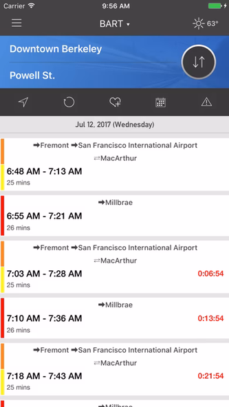 onTime : BART, Muni, Caltrain. Screenshot 1 - AppWisp.com onTime : BART, Muni, Caltrain. Screenshot 1 - AppWisp.com