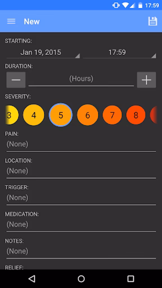 Headache Log Screenshot 2 - AppWisp.com Headache Log Screenshot 2 - AppWisp.com