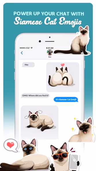 Siamese Cats Emoji Sticker Screenshot 3 - AppWisp.com Siamese Cats Emoji Sticker Screenshot 3 - AppWisp.com