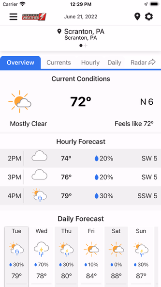 Eyewitness Weather WBRE WYOU Screenshot 2 - AppWisp.com Eyewitness Weather WBRE WYOU Screenshot 2 - AppWisp.com