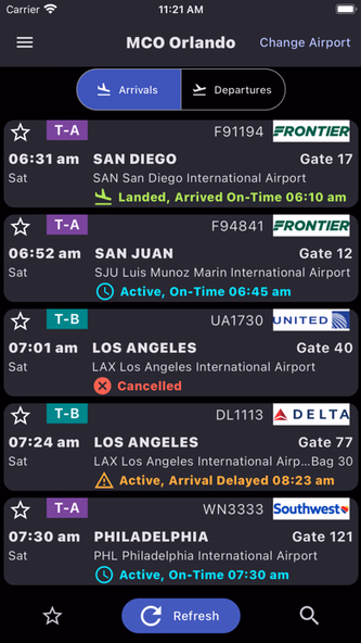 Orlando Airport: Flight Info Screenshot 1 - AppWisp.com Orlando Airport: Flight Info Screenshot 1 - AppWisp.com