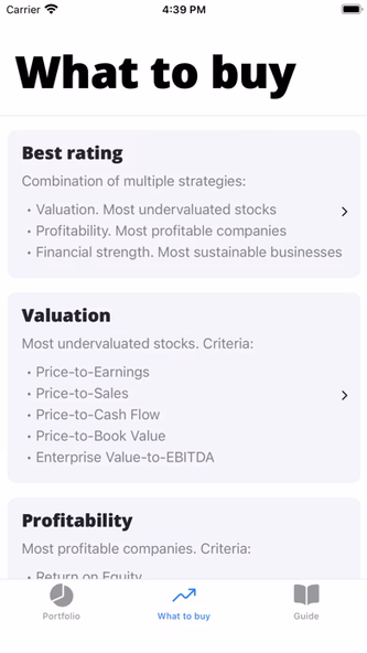 Kappa: Stocks screener Screenshot 2 - AppWisp.com Kappa: Stocks screener Screenshot 2 - AppWisp.com