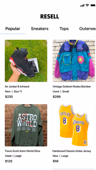 Resell - Sneakers & Streetwear Screenshot 1 - AppWisp.com Resell - Sneakers & Streetwear Screenshot 1 - AppWisp.com