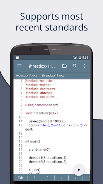 Cxxdroid - C/C++ compiler IDE Screenshot 2 - AppWisp.com Cxxdroid - C/C++ compiler IDE Screenshot 2 - AppWisp.com