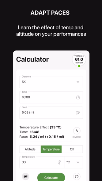VDOT Running Calculator Screenshot 4 - AppWisp.com VDOT Running Calculator Screenshot 4 - AppWisp.com