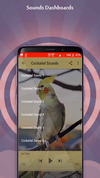 Cockatiel Sounds Screenshot 4 - AppWisp.com Cockatiel Sounds Screenshot 4 - AppWisp.com