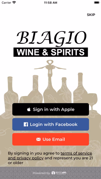 Biagio Wine & Spirits Screenshot 1 - AppWisp.com Biagio Wine & Spirits Screenshot 1 - AppWisp.com