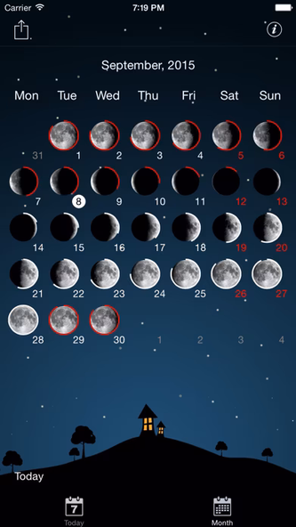 Sky and Moon phases calendar Screenshot 4 - AppWisp.com Sky and Moon phases calendar Screenshot 4 - AppWisp.com