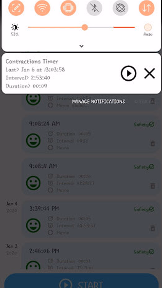 Contraction Timer for labor Screenshot 4 - AppWisp.com Contraction Timer for labor Screenshot 4 - AppWisp.com
