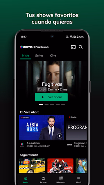 Univision App: Stream TV Shows Screenshot 1 - AppWisp.com Univision App: Stream TV Shows Screenshot 1 - AppWisp.com