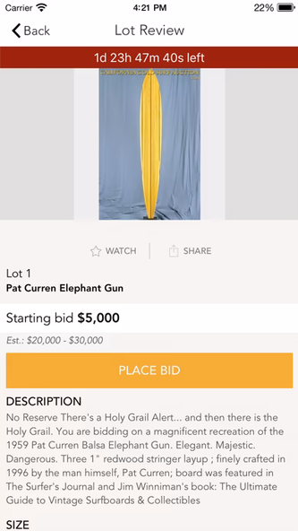 California Gold Surf Auction Screenshot 3 - AppWisp.com California Gold Surf Auction Screenshot 3 - AppWisp.com