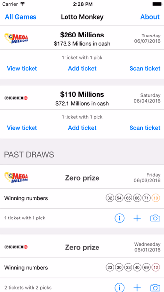 LottoMonkey: Scan Lottery Screenshot 3 - AppWisp.com LottoMonkey: Scan Lottery Screenshot 3 - AppWisp.com