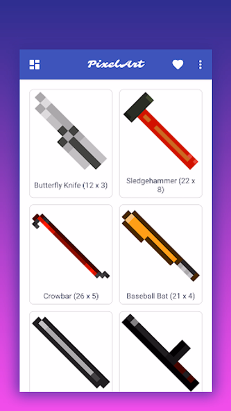 How to draw pixel game weapons Screenshot 4 - AppWisp.com How to draw pixel game weapons Screenshot 4 - AppWisp.com