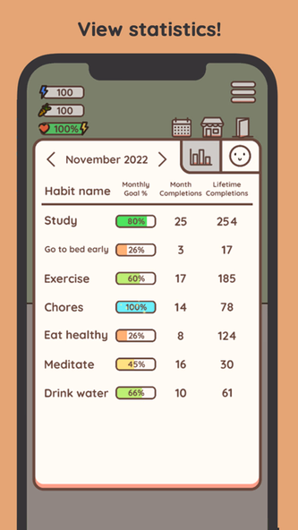 Habit Rabbit: Habit Tracker Screenshot 3 - AppWisp.com Habit Rabbit: Habit Tracker Screenshot 3 - AppWisp.com