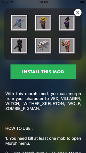 MCPE ADDONS - Morph Mods Screenshot 3 - AppWisp.com MCPE ADDONS - Morph Mods Screenshot 3 - AppWisp.com