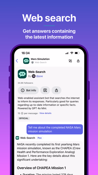 Poe – Fast AI Chat Screenshot 4 - AppWisp.com Poe – Fast AI Chat Screenshot 4 - AppWisp.com
