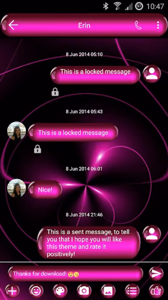 SMS Messages SpheresPink Theme Screenshot 2 - AppWisp.com SMS Messages SpheresPink Theme Screenshot 2 - AppWisp.com