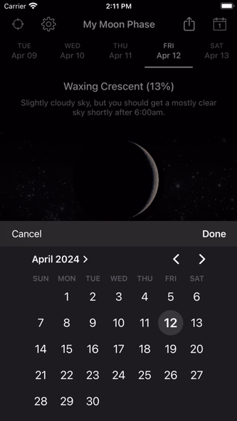 My Moon Phase - Lunar Calendar Screenshot 3 - AppWisp.com My Moon Phase - Lunar Calendar Screenshot 3 - AppWisp.com