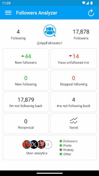 Followers Analyzer for Twitter Screenshot 1 - AppWisp.com Followers Analyzer for Twitter Screenshot 1 - AppWisp.com
