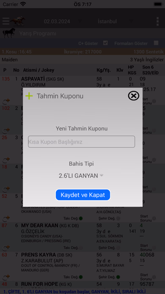 Ganyan Canavarı - At Yarışları Screenshot 3 - AppWisp.com Ganyan Canavarı - At Yarışları Screenshot 3 - AppWisp.com