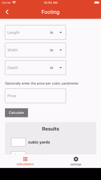 Concrete Calculator Plus Screenshot 2 - AppWisp.com Concrete Calculator Plus Screenshot 2 - AppWisp.com